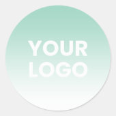 Willekeurige achtergrond | Witte gradiënt en uw Lo Ronde Sticker (Voorkant)