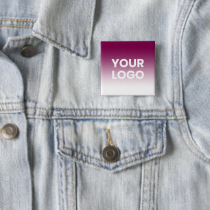 Willekeurige achtergrond Witte gradiënt en uw Lo Vierkante Button 5,1 Cm