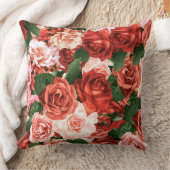 Willekeurige arrangementen van roze rode rozen blo kussen (Deken)
