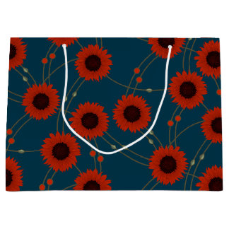 Willekeurige Art Nouveau Zonnebloemen Retro Bloem Groot Cadeauzakje