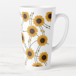 Willekeurige Art Nouveau Zonnebloemen Retro Bloem Latte Mok