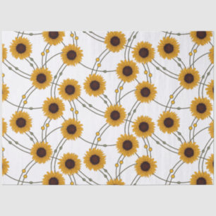Willekeurige Art Nouveau Zonnebloemen Retro Bloem Tissuepapier
