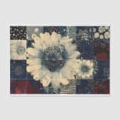 Willekeurige Bloem Tegels Collage Decoupage Rechts Tissuepapier (Voorkant)