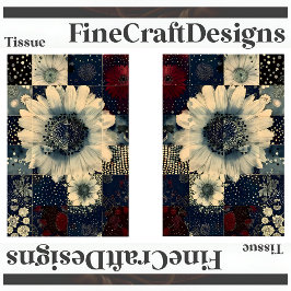 Willekeurige Bloemen Tegel Collage Decoupage L&R 1 Tissuepapier