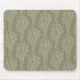 Willekeurige bloemensilhouet botanisch | Gedempte  Muismat