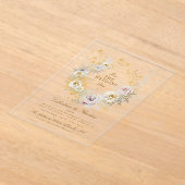 willekeurige botanische krans romantische trouw bo acryl uitnodigingen (Laagn)