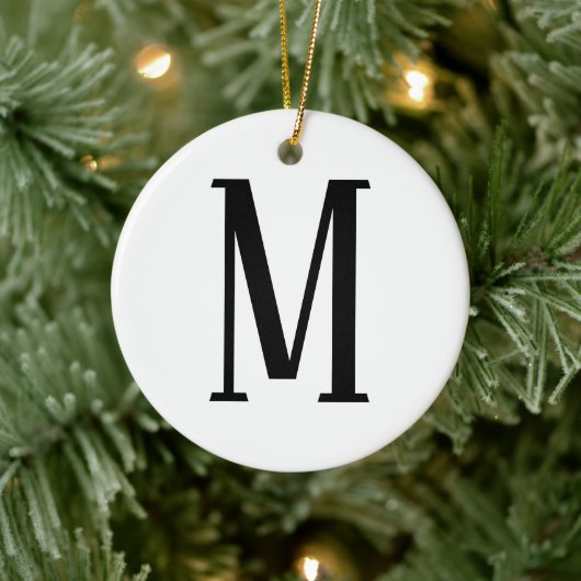 Willekeurige brief | Zwart-wit of doe-het-zelf kle Keramisch Ornament (Boom)