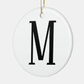 Willekeurige brief | Zwart-wit of doe-het-zelf kle Keramisch Ornament (Links)