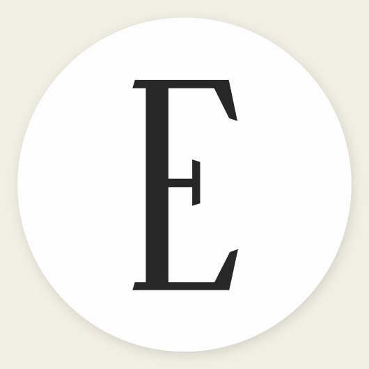 Willekeurige brief | Zwart-wit of doe-het-zelf kle Ronde Sticker