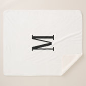 Willekeurige brief | Zwart-wit of doe-het-zelf kle Sherpa Deken (Voorkant (horizontaal))