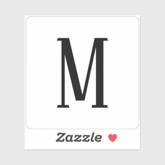 Willekeurige brief | Zwart-wit of doe-het-zelf kle Sticker (Vel)