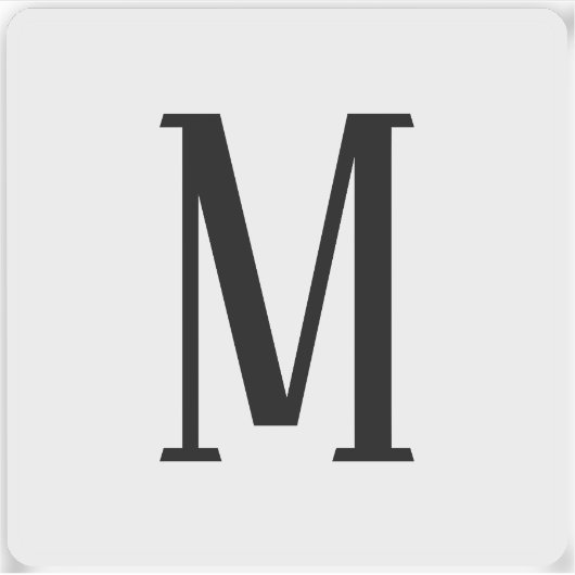 Willekeurige brief | Zwart-wit of doe-het-zelf kle Sticker (Voorkant)