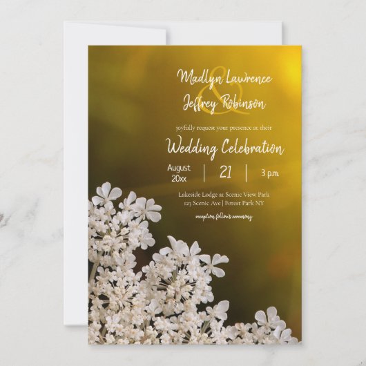 Willekeurige bruiloft in wildbloem van koningin An Kaart (Voorkant)