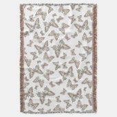 Willekeurige butterflies in stijl wit patroon werp deken (Voorkant Verticaal)