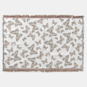 Willekeurige butterflies in stijl wit patroon werp deken (Voorkant)