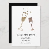 Willekeurige Champagne Bewaar de Datum Kaart (Voorkant / Achterkant)