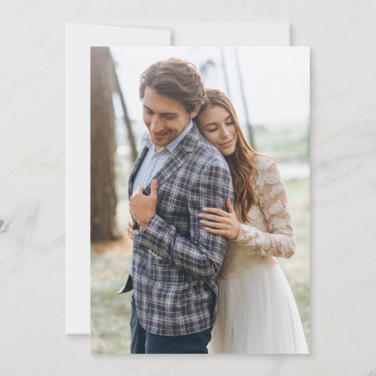 Willekeurige Champagne Save the Date kaart met fot (Achterkant)