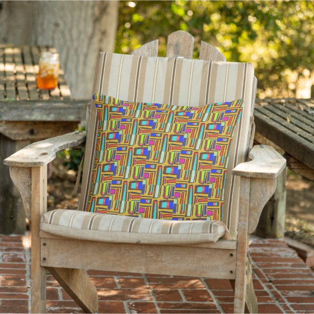 Willekeurige Chaos Multi Kleur Buitenkussen (Stoel)