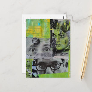 Willekeurige Collage van Oude Gezichten Briefkaart