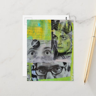 Willekeurige Collage van Oude Gezichten Briefkaart
