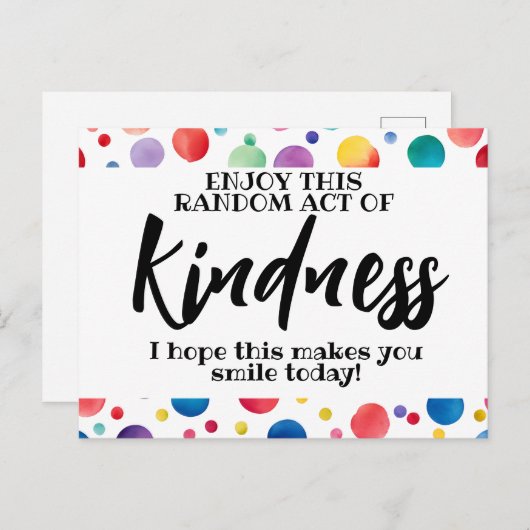 Willekeurige daad van vriendelijkheid verspreid li briefkaart (Voorkant / Achterkant)