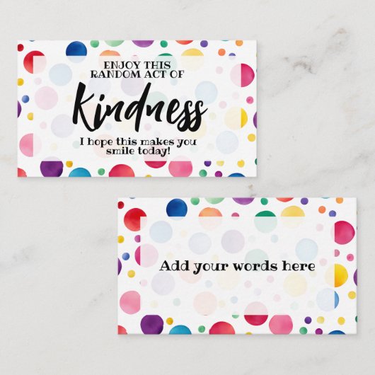 Willekeurige daad van vriendelijkheid verspreid li visitekaartje (Voorkant / Achterkant)