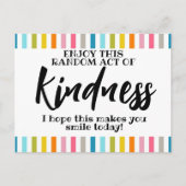 Willekeurige daad van vriendelijkheid wenskaart briefkaart (Voorkant)