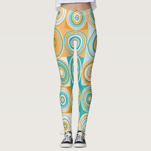 Willekeurige gekleurde cirkels: artistieke achterg leggings
