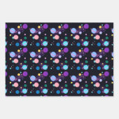 Willekeurige gekleurde planeten sterren soonstrolo inpakpapier vel (Voorkant)