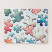 Willekeurige gekleurde puzzelstukken zo puzzelend legpuzzel (Horizontaal)