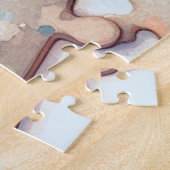 Willekeurige gekleurde puzzelstukken zo puzzelend legpuzzel (Zijkant)