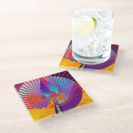 WILLEKEURIGE GOLVEN GLAZEN ONDERZETTER