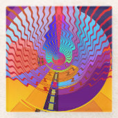 WILLEKEURIGE GOLVEN GLAZEN ONDERZETTER (Voorkant)