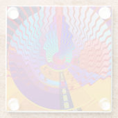 WILLEKEURIGE GOLVEN GLAZEN ONDERZETTER (Achterkant)