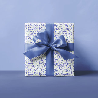 Willekeurige grootte Blue-Violet Polka stippen op Cadeaupapier