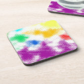 Willekeurige halftone kleurrijke achtergrond bier onderzetter (Linkerzijde)