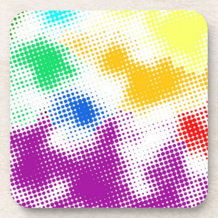 Willekeurige halftone kleurrijke achtergrond bier onderzetter