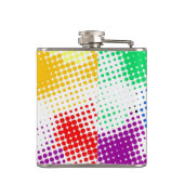 Willekeurige halftone kleurrijke achtergrond heupfles (Achterkant)