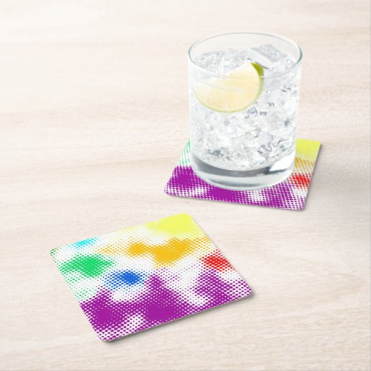 Willekeurige halftone kleurrijke achtergrond kartonnen onderzetters (Insitu)