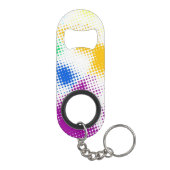 Willekeurige halftone kleurrijke achtergrond sleutelhanger flessenopener (Achterkant)