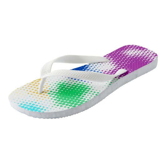Willekeurige halftone kleurrijke achtergrond teenslippers (Schuin)