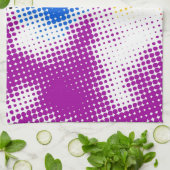 Willekeurige halftone kleurrijke achtergrond theedoek (Gevouwen)