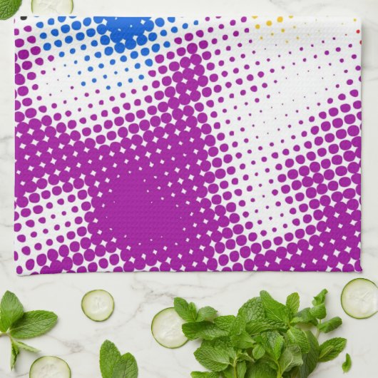 Willekeurige halftone kleurrijke achtergrond theedoek (Gevouwen)