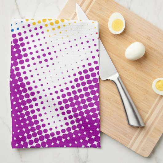 Willekeurige halftone kleurrijke achtergrond theedoek (Quarter Fold)