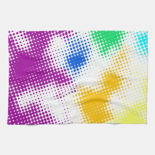 Willekeurige halftone kleurrijke achtergrond theedoek (Horizontaal)