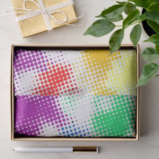 Willekeurige halftone kleurrijke achtergrond tissuepapier (Geschenk)