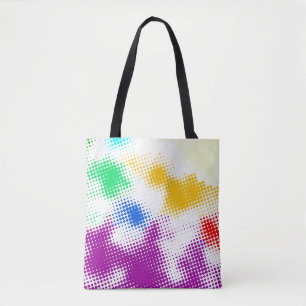 Willekeurige halftone kleurrijke achtergrond tote bag