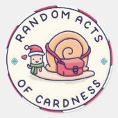 Willekeurige Handelingen van Cardness Christmas En Ronde Sticker (Voorkant)