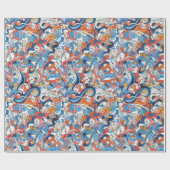 Willekeurige handgetekende doedels cadeaupapier (Vlak)