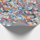 Willekeurige handgetekende doedels cadeaupapier (Hoek)